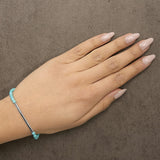 Sterling Silver Turquoise Beads Station Bracelet with Bolo Clasp-2 thumbnail 3