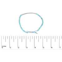 Sterling Silver Turquoise Beads Station Bracelet with Bolo Clasp
