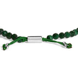 Sterling Silver Malachite Bead Station Bracelet with Bolo Clasp-1 thumbnail 2