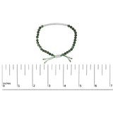 Sterling Silver Malachite Bead Station Bracelet with Bolo Clasp-4 thumbnail 5