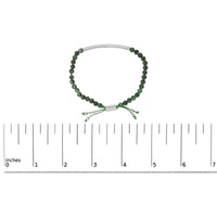 Sterling Silver Malachite Bead Station Bracelet with Bolo Clasp