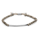 Sterling Silver Jasper Bead Station Bracelet Bolo Clasp-0 thumbnail 1