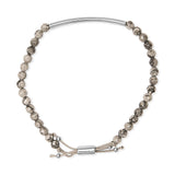 Sterling Silver Jasper Bead Station Bracelet Bolo Clasp-3 thumbnail 4