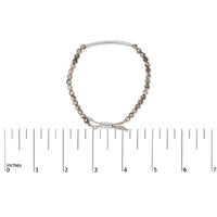 Sterling Silver Jasper Bead Station Bracelet Bolo Clasp