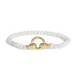 18K Yellow Gold Vermeil Pearl Infinity Lock Tennis Bracelet-0 thumbnail 1