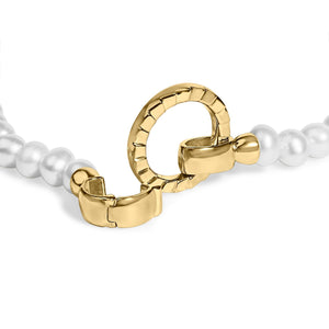 18K Yellow Gold Vermeil Pearl Infinity Lock Tennis Bracelet-1