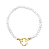 18K Yellow Gold Vermeil Pearl Infinity Lock Tennis Bracelet-3 thumbnail 4