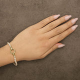 18K Yellow Gold Vermeil Pearl Infinity Lock Tennis Bracelet-2 thumbnail 3