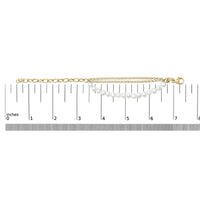 18K Yellow Gold Vermeil Cultured Pearl Station Link Bracelet