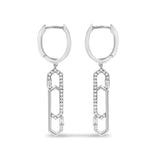 14K White Gold 1/4 Cttw Diamond Interlocking Paperclip Dangle Earrings-0 thumbnail 1