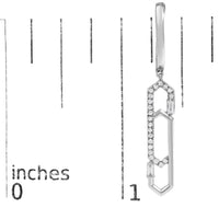 14K White Gold 1/4 Cttw Diamond Interlocking Paperclip Dangle Earrings