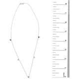 14K White Gold 1/5 Cttw Diamond and Ruby Tri Station Necklace-4 thumbnail 5