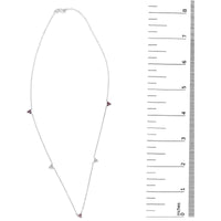 14K White Gold 1/5 Cttw Diamond and Ruby Tri Station Necklace