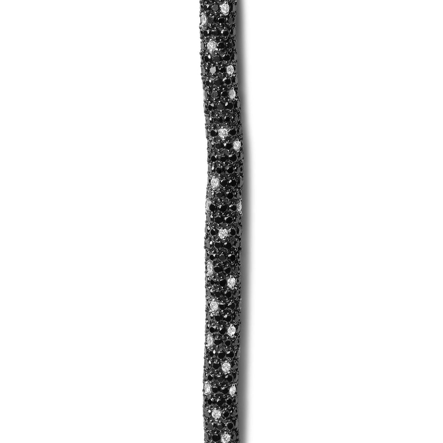 18K White Gold 20.0 Cttw Black and White Pave Set Diamond Eternity Snake Skin Style Tennis Bracelet (Black and G-H Color, SI1-SI2 Clarity) - Size 7