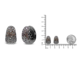 Black Rhodium over 18K White Gold 2 1/4 Cttw Prong and Bezel Set White and Brown Diamond Huggy Hoop Earring (F-G/Brown Color, VS1-VS2 Clarity)-4 thumbnail 5