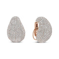 18K rose gold ring with micro-pave diamond stones in sculptural design