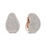 18K rose gold ring with micro-pave diamond stones in sculptural design thumbnail 1