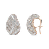 18K Rose Gold 13 1/5 Cttw Micro-Pave Diamond Sculptural Design Statement Omega Back Earrings (G-H Color, SI1-SI2 Clarity)-1 thumbnail 2