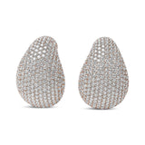 18K Rose Gold 13 1/5 Cttw Micro-Pave Diamond Sculptural Design Statement Omega Back Earrings (G-H Color, SI1-SI2 Clarity)-3 thumbnail 4