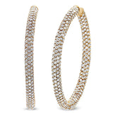 18K Rose Gold 6.90 Cttw Pave Set Diamond Inside Out Eternity Hoop Earrings (F-G Color, VS1-VS2 Clarity)-3 thumbnail 4