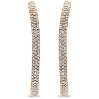 18K Rose Gold 6.90 Cttw Pave Set Diamond Inside Out Eternity Hoop Earrings (F-G Color, VS1-VS2 Clarity)