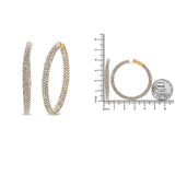 18K Rose Gold 6.90 Cttw Pave Set Diamond Inside Out Eternity Hoop Earrings (F-G Color, VS1-VS2 Clarity)-4 thumbnail 5