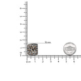 Black Rhodium Plated 18K White Gold 12 5/8 Cttw Multi Color Diamond Square Domed Huggie Hoop Earrings  (Brown, Black, G-H Color, SI1-SI2 Clarity)-4 thumbnail 5