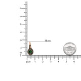 18K Rose and White Gold 3/8 Cttw Round Brown Diamonds and Round Green Tsavorite Gemstone Halo Drop Hoop Earrings (Brown Color, SI1-SI2 Clarity)-4 thumbnail 5