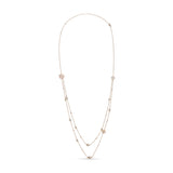 18K rose gold necklace with pear diamond and freshwater pearl stations thumbnail 1