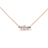 18K Rose Gold 3/4 Cttw Pave Diamonds and Graduated Green Tsavorite Gemstone Curved Bar Choker Necklace (G-H Color, SI1-SI2 Clarity) - Adjustable up to 14