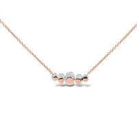 18K Rose Gold 3/4 Cttw Pave Diamonds and Graduated Green Tsavorite Gemstone Curved Bar Choker Necklace (G-H Color, SI1-SI2 Clarity) - Adjustable up to 14