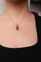 18K Rose Gold Round Green Tsavorite Gemstone Cluster Spiral Snake Design 18