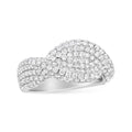 18K white gold cluster ring with round diamond stones, 4 ct total weight