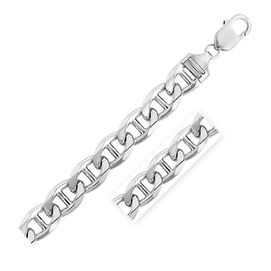 Sterling Silver Rhodium Plated Mariner Chain 10mm