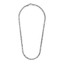 Load image into Gallery viewer, Sterling Silver Gunmetal Finish Byzantine Chain Necklace
