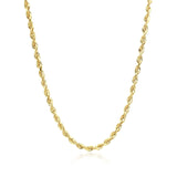 2.75mm 10k Yellow Gold Solid Diamond Cut Rope Chain thumbnail 3