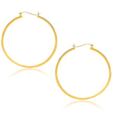 14k Yellow Gold Polished Hoop Earrings (40mm) thumbnail 2