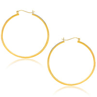 14k Yellow Gold Polished Hoop Earrings (40mm)