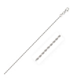 2.0mm 14k White Gold Solid Diamond Cut Rope Chain thumbnail 2