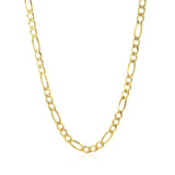 3.8mm 14k Yellow Gold Solid Figaro Chain thumbnail 3