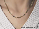 3.8mm 14k Yellow Gold Solid Figaro Chain thumbnail 5