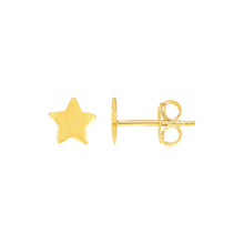Load image into Gallery viewer, 14k Yellow Gold Post Earrings with Stars