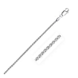 925 rhodium plated sterling silver 2.2mm wheat chain necklace thumbnail 1