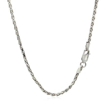Load image into Gallery viewer, 2.2mm Sterling Silver Rhodium Plated Wheat Chain