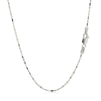 14k White Gold Diamond-Cut Alternating Bead Chain 1.2mm