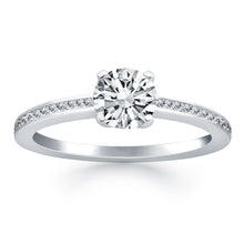 Load image into Gallery viewer, 14k White Gold Classic Pave Diamond Band Engagement Ring