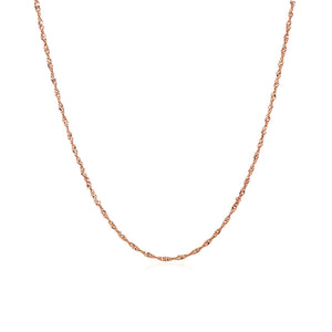 14k Rose Gold Singapore Chain 1.0mm
