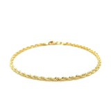 2.5mm 14k Yellow Gold Solid Diamond Cut Rope Bracelet thumbnail 3