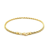 2.5mm 14k Yellow Gold Solid Diamond Cut Rope Bracelet thumbnail 4