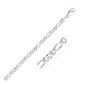 14K white gold Figaro chain bracelet with solid alternating links